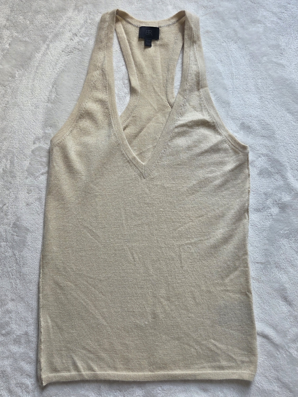 BR Womens Quiet Luxury Cashmere Blend Minimalist Elegant Layering V-neck Tank